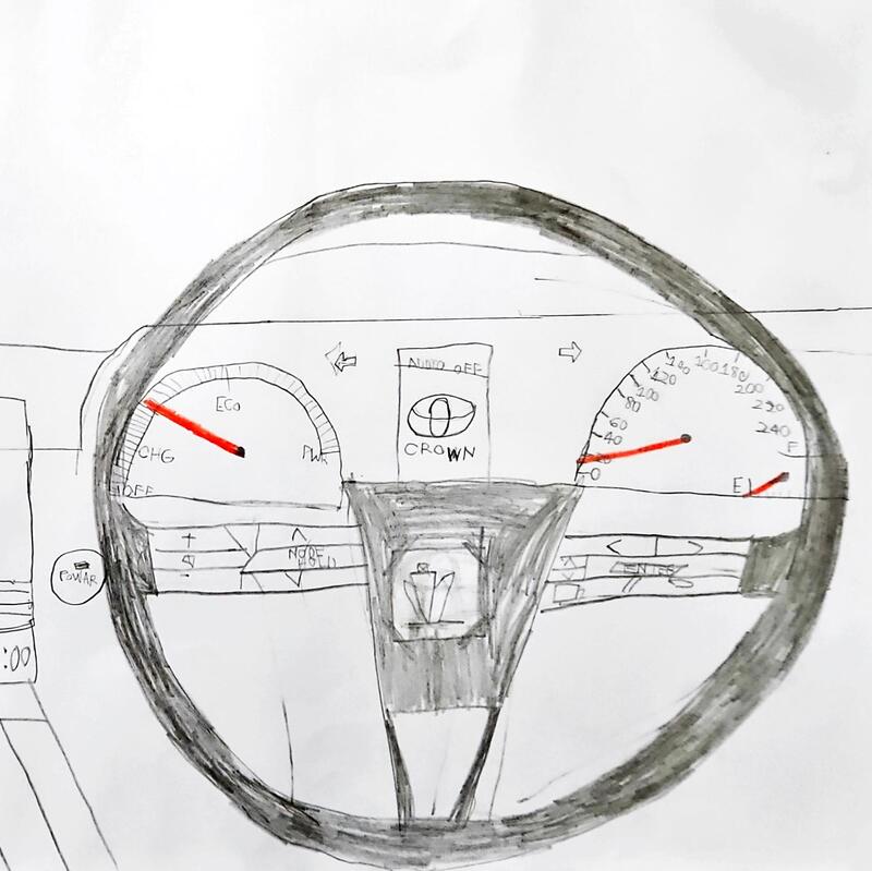 Toyota Crown Steering and Dashboard View
