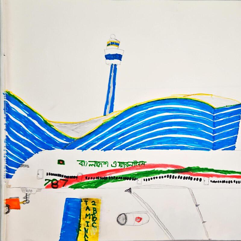 Biman Bangladesh Airlines Boeing 787 in Hamad International Airport, Doha